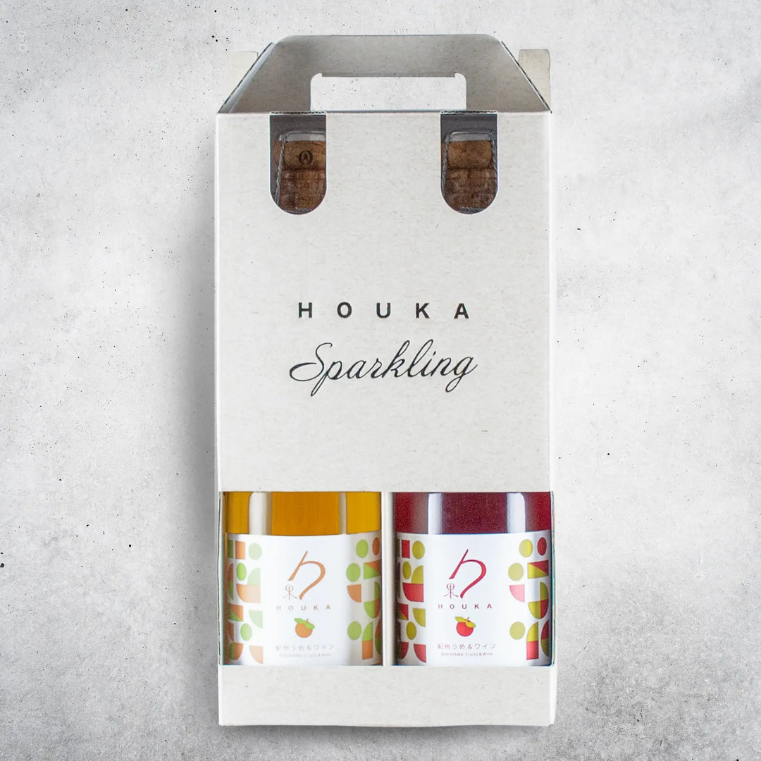 勹果(ほうか)スパークリング 紀州うめ(赤・白)375ml 2本セット