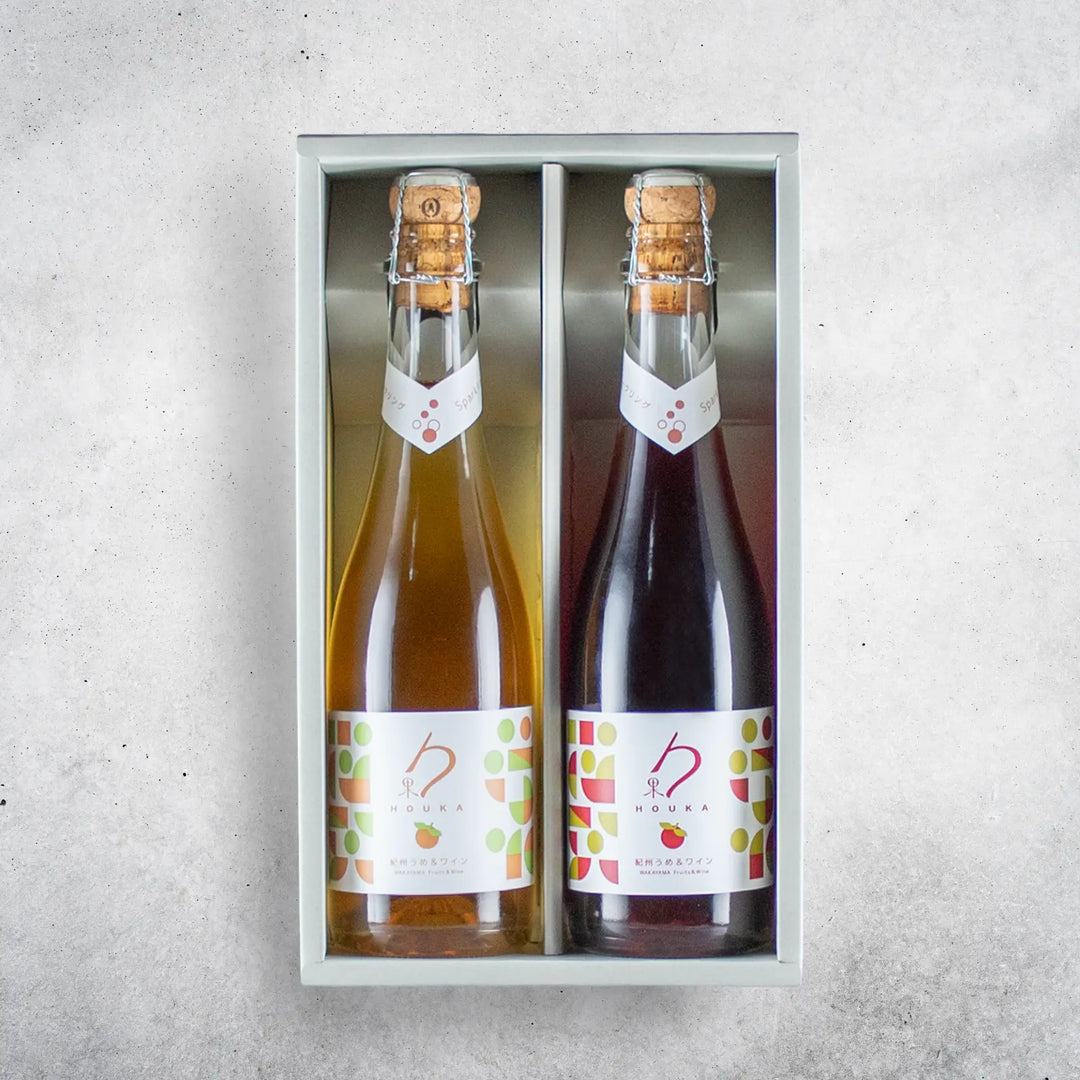 勹果(ほうか)スパークリング 紀州うめ(赤・白)375ml 2本セット【ギフト箱付き】