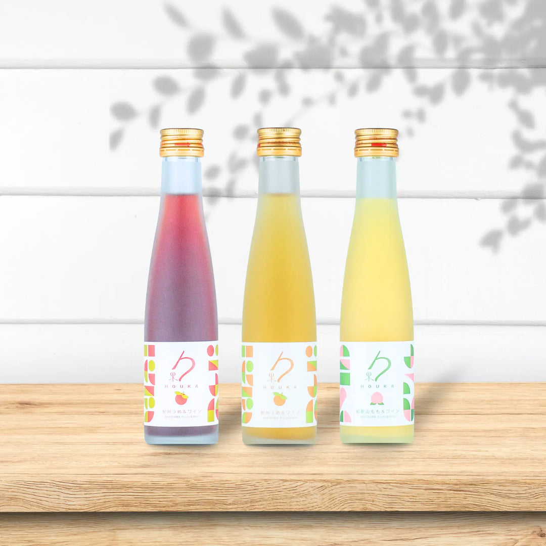勹果(ほうか)180ml 桃梅3本セット【紀州うめ(赤ワイン)・紀州うめ(白ワイン)・和歌山もも】